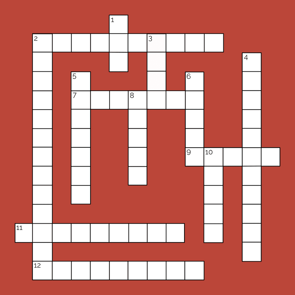 blank crossword puzzle with a red background